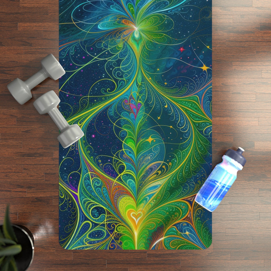 Vibrant Fractal Blossom - Yoga Mat - Home Decor - g(0D·IO) - 24” x 68” - -