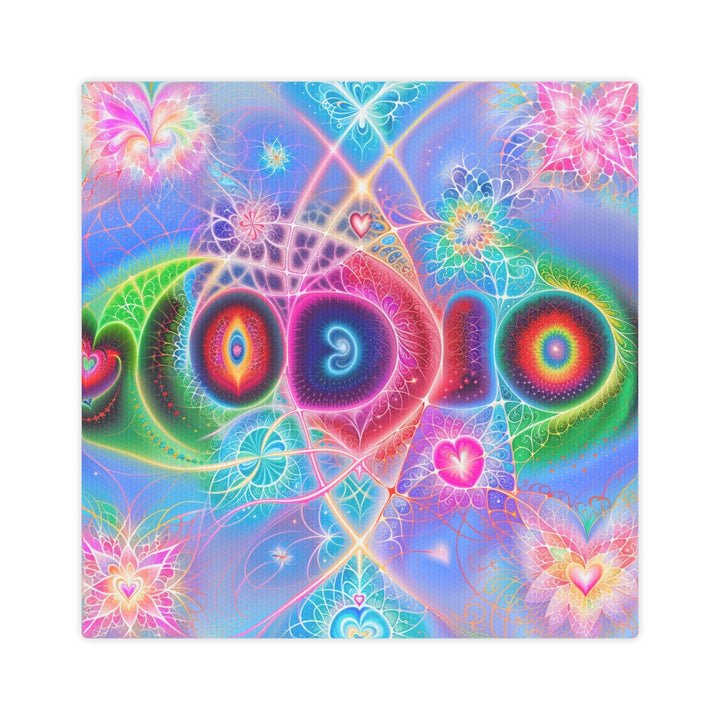 Vibrant Fractal Blossoms - Canvas Photo Tile - Canvas - g(0D·IO) - 8" x 8" (Square) - 0.5" -