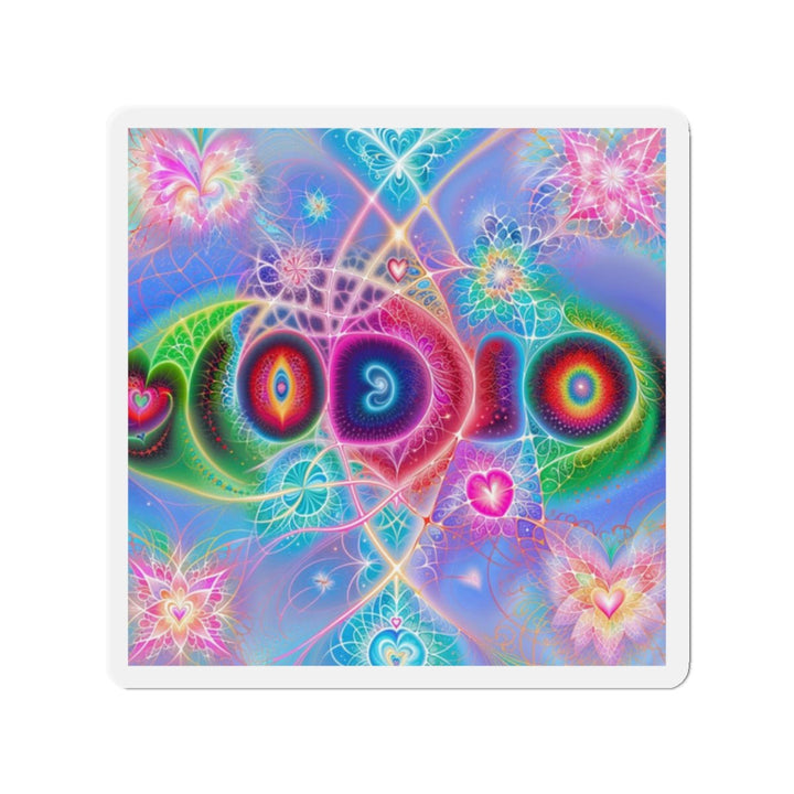 Vibrant Fractal Blossoms - Die-cut Magnet - Home Decor - g(0D·IO) - 2" x 2" - Die-Cut - 1 pc