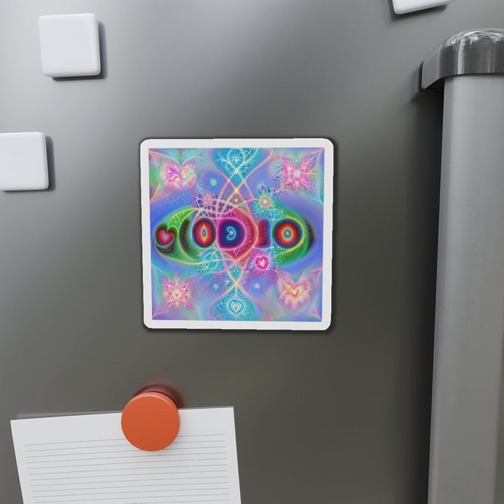 Vibrant Fractal Blossoms - Die-cut Magnet - Home Decor - g(0D·IO) - 6 × 6" - Die-Cut - 1 pc