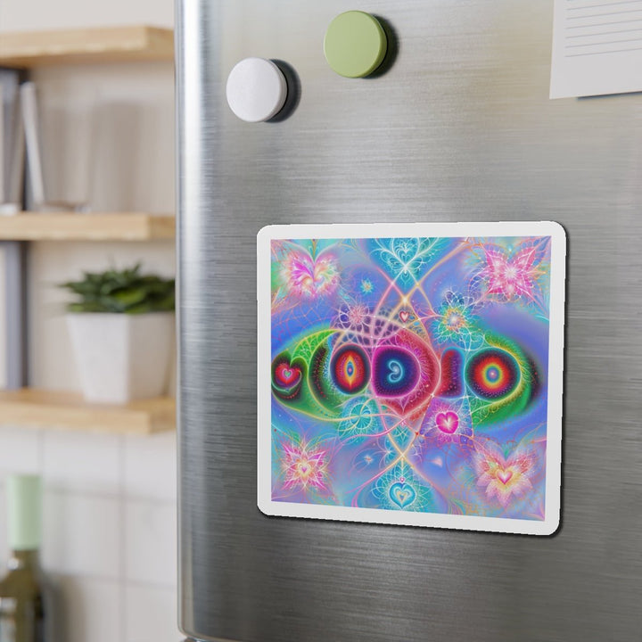 Vibrant Fractal Blossoms - Die-cut Magnet - Home Decor - g(0D·IO) - 6 × 6" - Die-Cut - 1 pc