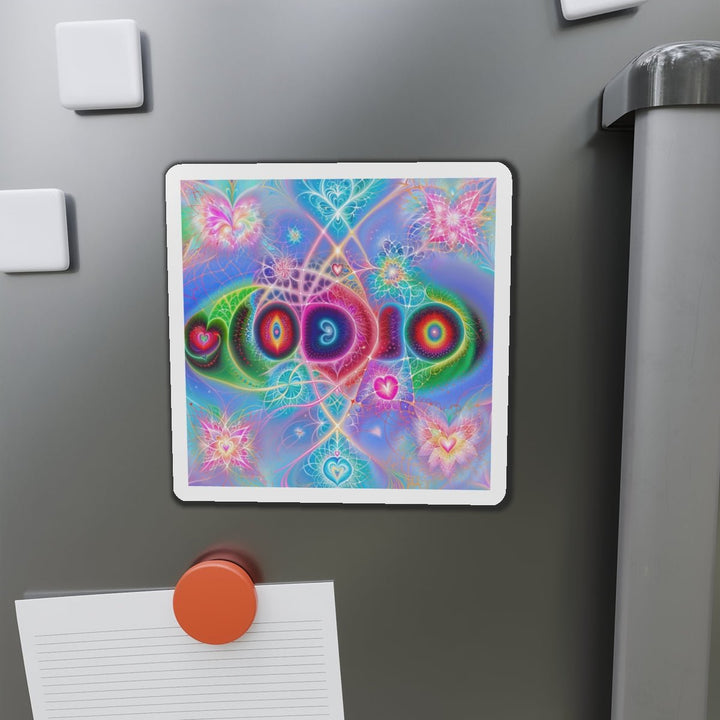 Vibrant Fractal Blossoms - Die-cut Magnet - Home Decor - g(0D·IO) - 6 × 6" - Die-Cut - 1 pc