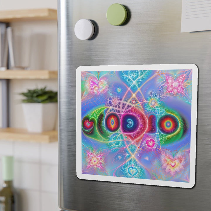 Vibrant Fractal Blossoms - Die-cut Magnet - Home Decor - g(0D·IO) - 6 × 6" - Die-Cut - 1 pc
