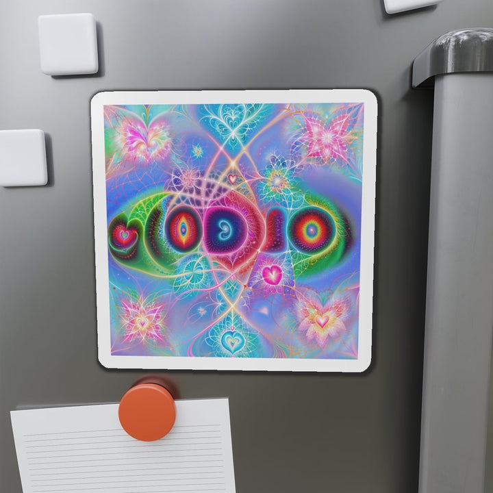 Vibrant Fractal Blossoms - Die-cut Magnet - Home Decor - g(0D·IO) - 6 × 6" - Die-Cut - 1 pc