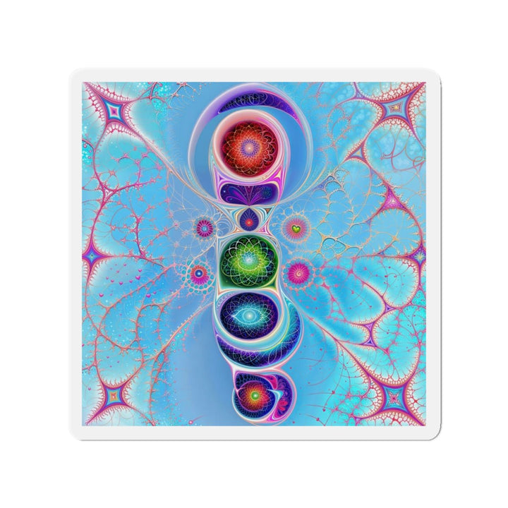 Vibrant Fractal Blossoms - Die-cut Magnet - Home Decor - g(0D·IO) - 5" x 5" - Die-Cut - 1 pc