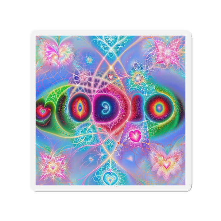 Vibrant Fractal Blossoms - Die-cut Magnet - Home Decor - g(0D·IO) - 3" x 3" - Die-Cut - 1 pc