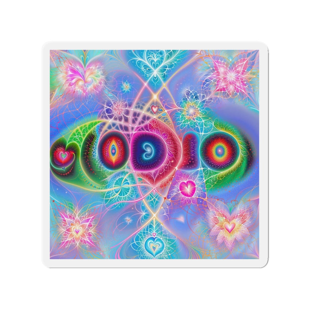 Vibrant Fractal Blossoms - Die-cut Magnet - Home Decor - g(0D·IO) - 5" x 5" - Die-Cut - 1 pc