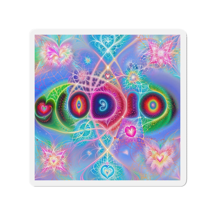 Vibrant Fractal Blossoms - Die-cut Magnet - Home Decor - g(0D·IO) - 5" x 5" - Die-Cut - 1 pc