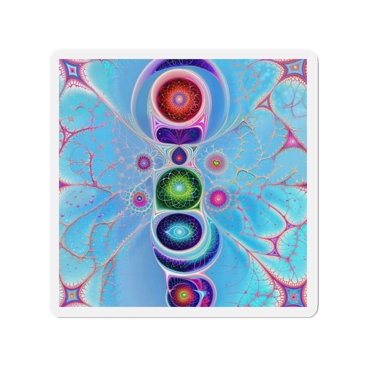 Vibrant Fractal Blossoms - Die-cut Magnet - Home Decor - g(0D·IO) - 2" x 2" - Die-Cut - 1 pc