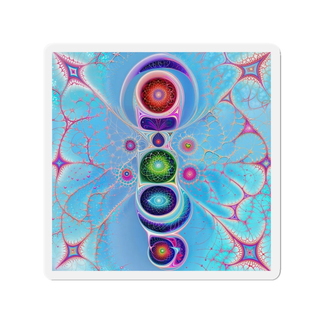 Vibrant Fractal Blossoms - Die-cut Magnet - Home Decor - g(0D·IO) - 6 × 6" - Die-Cut - 1 pc