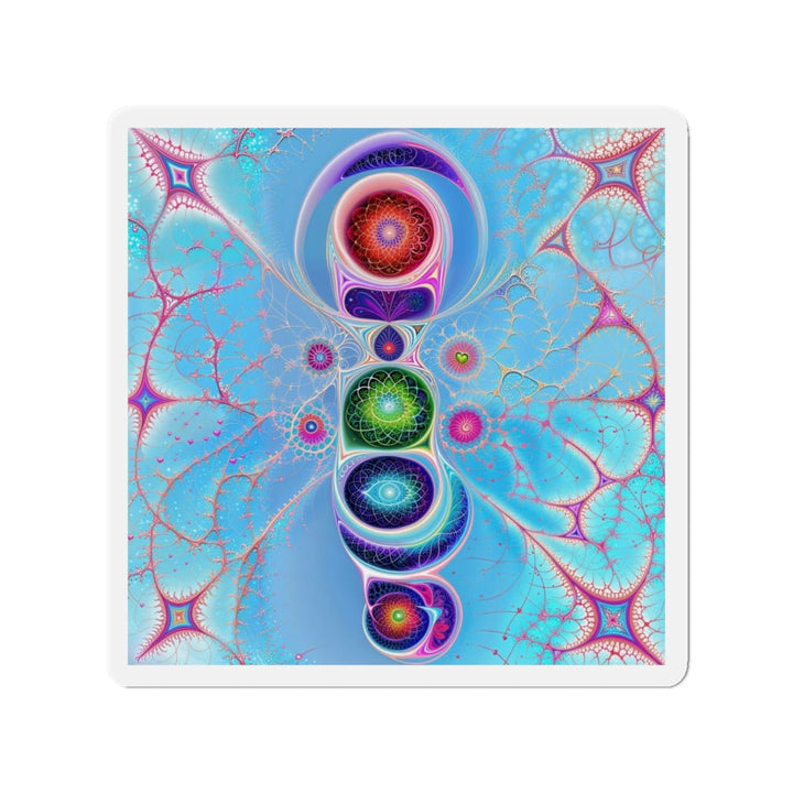 Vibrant Fractal Blossoms - Die-cut Magnet - Home Decor - g(0D·IO) - 6 × 6" - Die-Cut - 1 pc