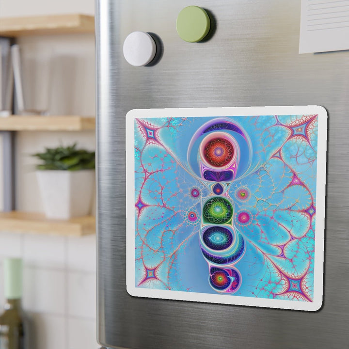 Vibrant Fractal Blossoms - Die-cut Magnet - Home Decor - g(0D·IO) - 6 × 6" - Die-Cut - 1 pc