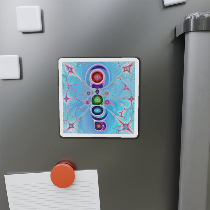 Vibrant Fractal Blossoms - Die-cut Magnet - Home Decor - g(0D·IO) - 6 × 6" - Die-Cut - 1 pc