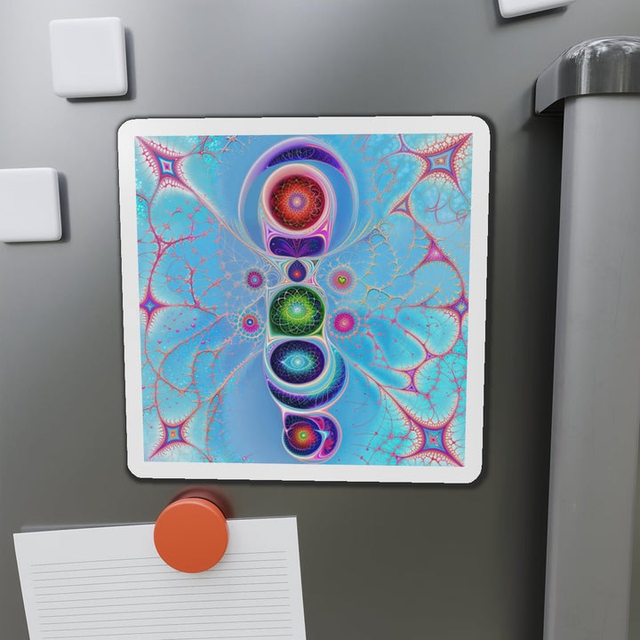 Vibrant Fractal Blossoms - Die-cut Magnet - Home Decor - g(0D·IO) - 6 × 6" - Die-Cut - 1 pc