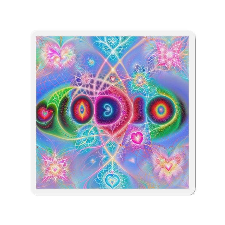 Vibrant Fractal Blossoms - Die-cut Magnet - Home Decor - g(0D·IO) - 4" x 4" - Die-Cut - 1 pc