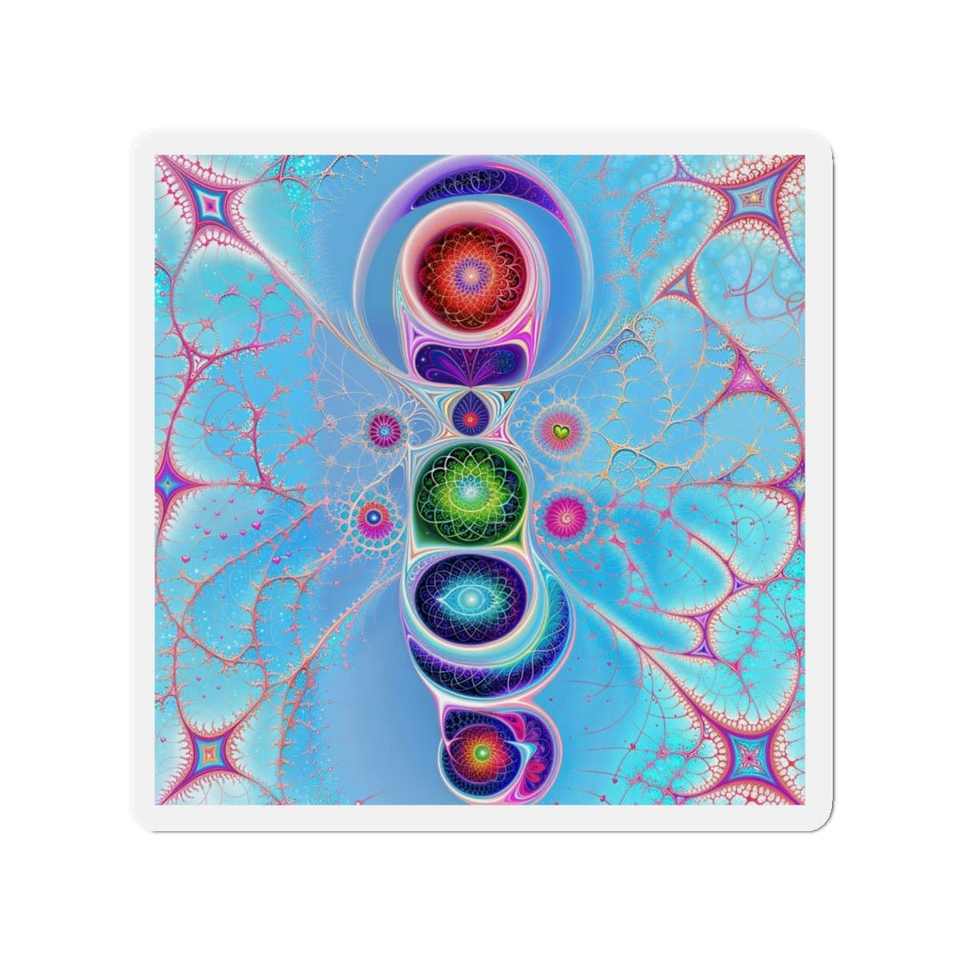 Vibrant Fractal Blossoms - Die-cut Magnet - Home Decor - g(0D·IO) - 4" x 4" - Die-Cut - 1 pc