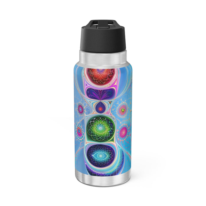 Vibrant Fractal Blossoms - Gator Tumbler 32oz - Mug - g(0D·IO) - Silver - 32oz -