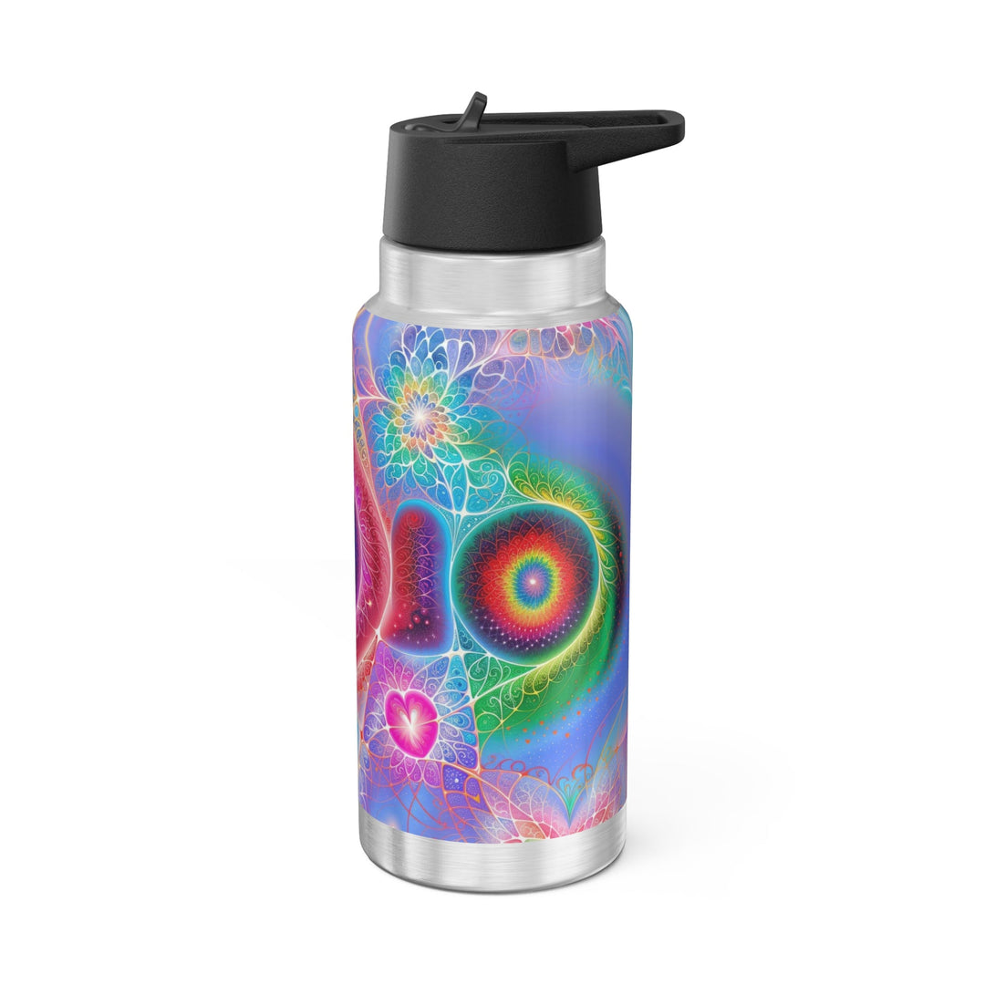 Vibrant Fractal Blossoms - Gator Tumbler 32oz - Mug - g(0D·IO) - Silver - 32oz -