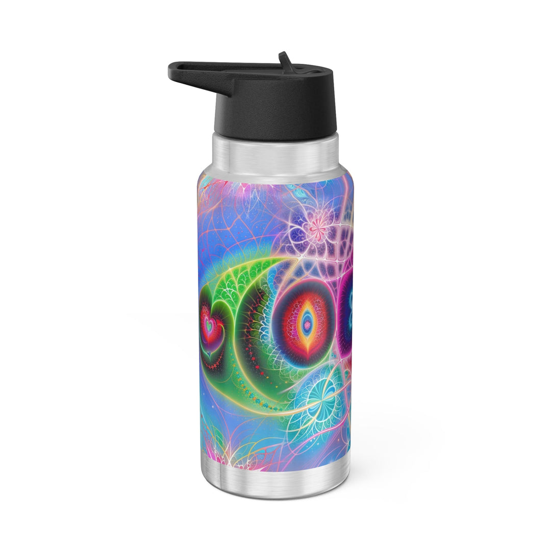 Vibrant Fractal Blossoms - Gator Tumbler 32oz - Mug - g(0D·IO) - Silver - 32oz -