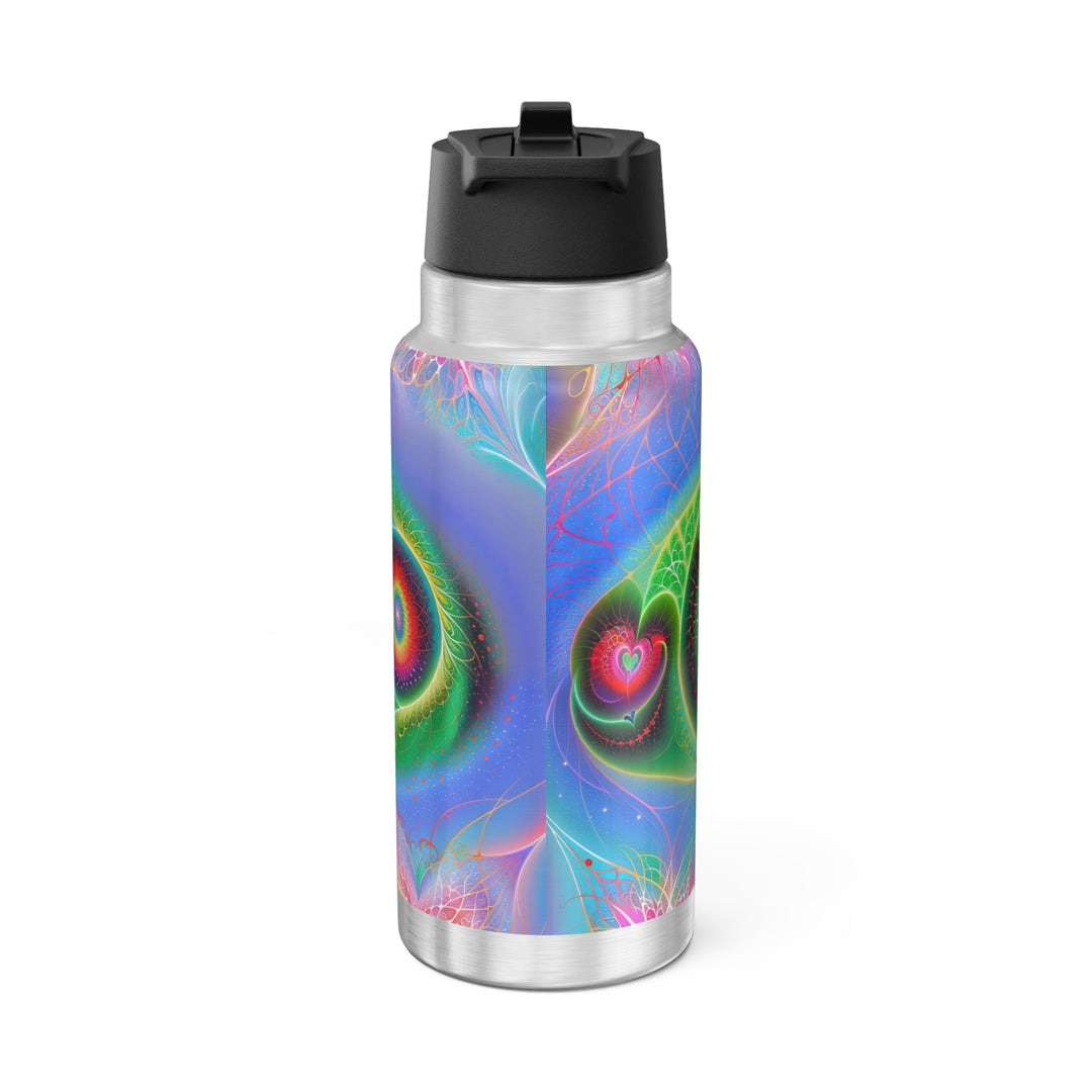 Vibrant Fractal Blossoms - Gator Tumbler 32oz - Mug - g(0D·IO) - Silver - 32oz -