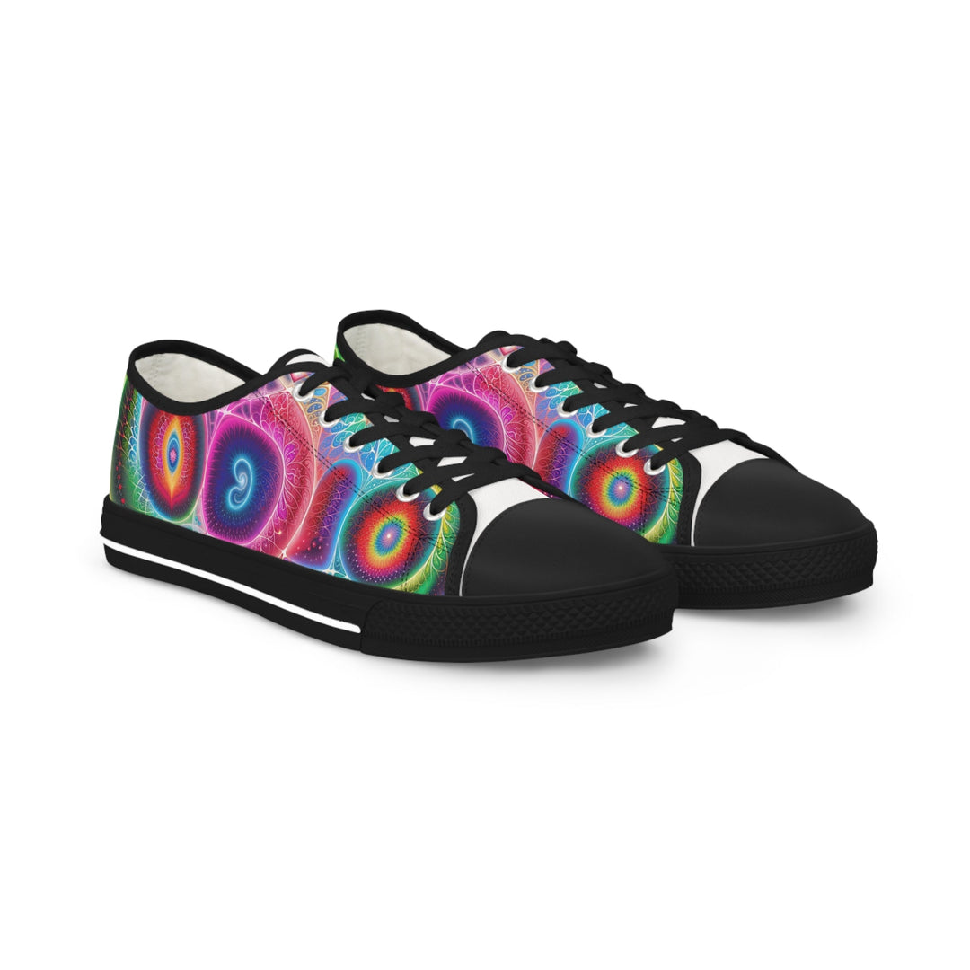 Vibrant Fractal Blossoms - Men's Lowtop Sneakers - Shoes - g(0D·IO) - US 5 - Black sole -