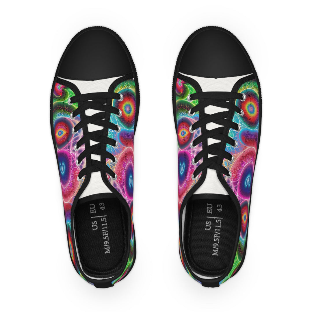 Vibrant Fractal Blossoms - Men's Lowtop Sneakers - Shoes - g(0D·IO) - US 5 - Black sole -