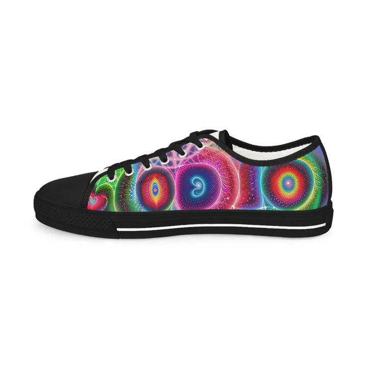 Vibrant Fractal Blossoms - Men's Lowtop Sneakers - Shoes - g(0D·IO) - US 5 - Black sole -