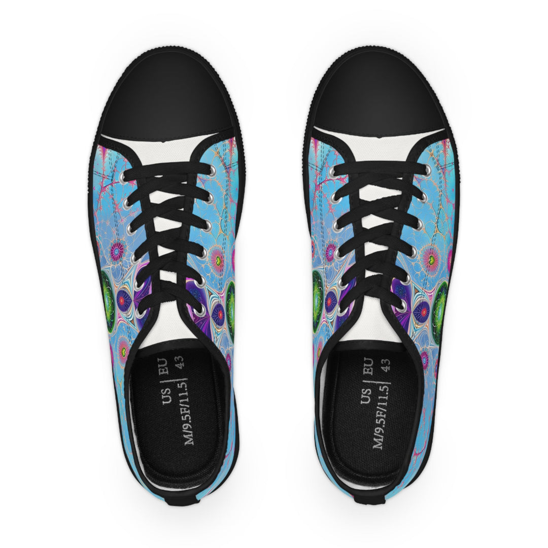 Vibrant Fractal Blossoms - Men's Lowtop Sneakers - Shoes - g(0D·IO) - US 5 - Black sole -