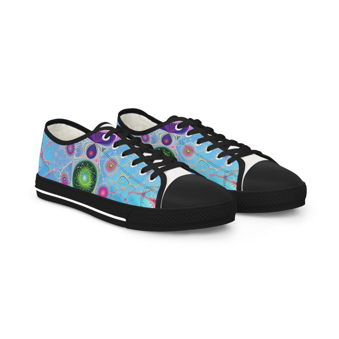 Vibrant Fractal Blossoms - Men's Lowtop Sneakers - Shoes - g(0D·IO) - US 5 - Black sole -