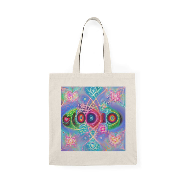 Vibrant Fractal Blossoms - Natural Tote Bag - Bags - g(0D·IO) - 15" x 16" - Natural -