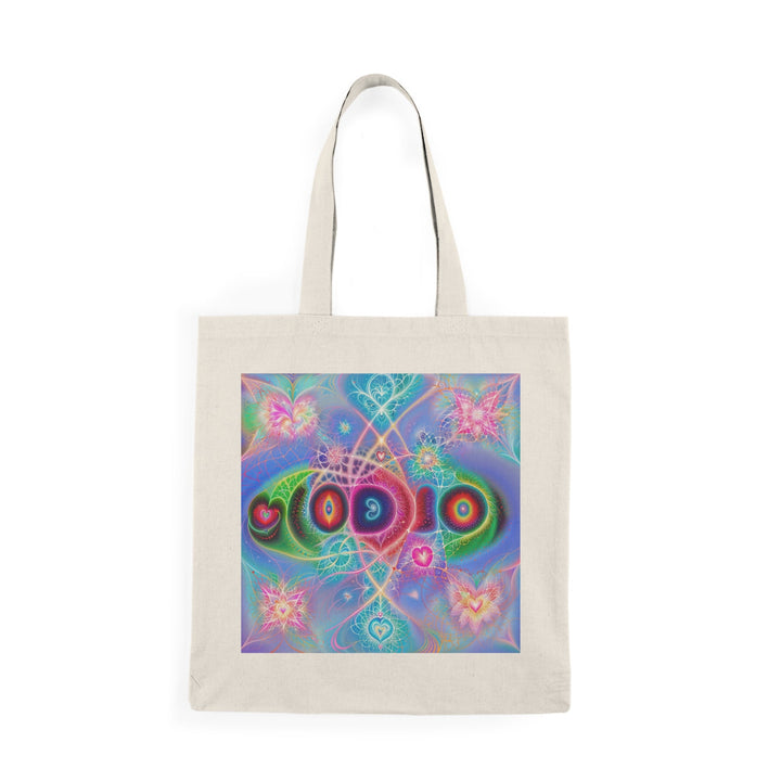 Vibrant Fractal Blossoms - Natural Tote Bag - Bags - g(0D·IO) - 15" x 16" - Natural -