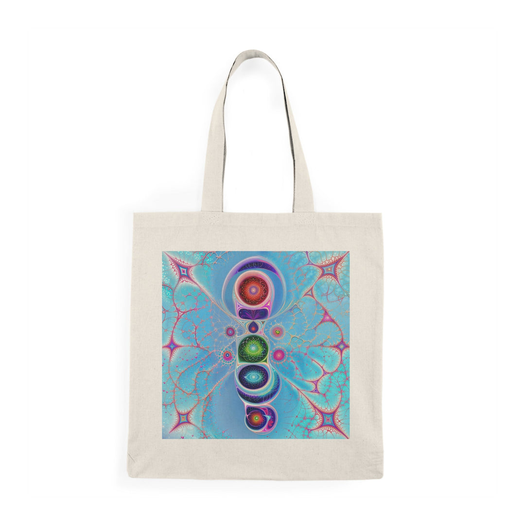 Vibrant Fractal Blossoms - Natural Tote Bag - Bags - g(0D·IO) - 15" x 16" - Natural -