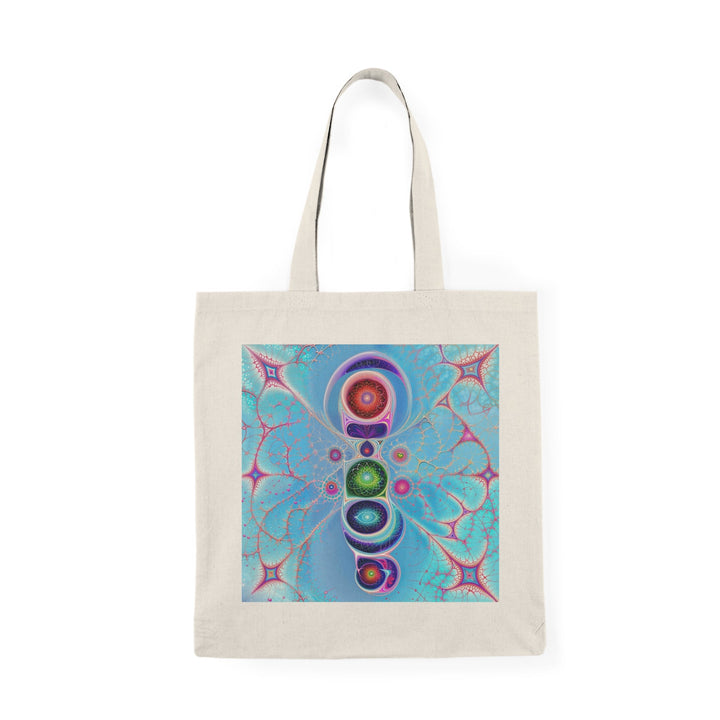 Vibrant Fractal Blossoms - Natural Tote Bag - Bags - g(0D·IO) - 15" x 16" - Natural -