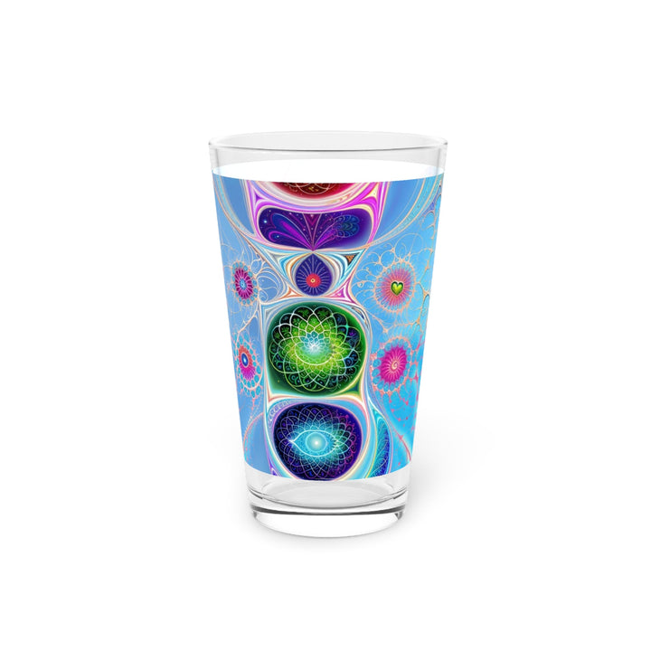 Vibrant Fractal Blossoms - Pint Glass - Mug - g(0D·IO) - 16oz - -