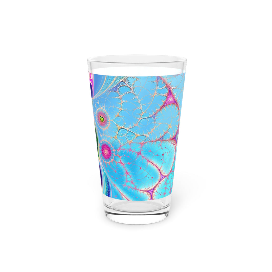 Vibrant Fractal Blossoms - Pint Glass - Mug - g(0D·IO) - 16oz - -