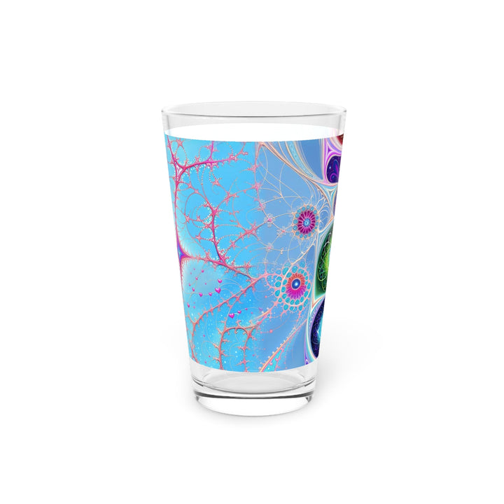 Vibrant Fractal Blossoms - Pint Glass - Mug - g(0D·IO) - 16oz - -