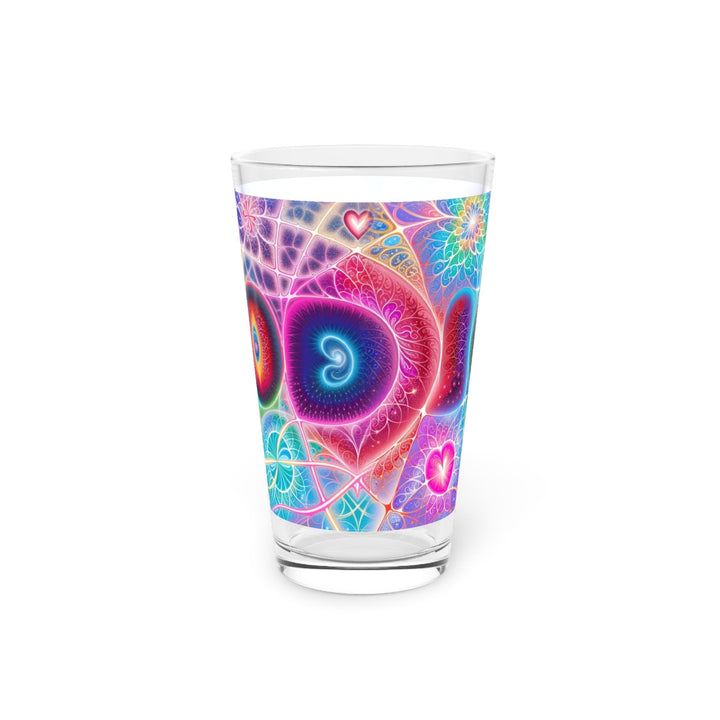 Vibrant Fractal Blossoms - Pint Glass - Mug - g(0D·IO) - 16oz - -