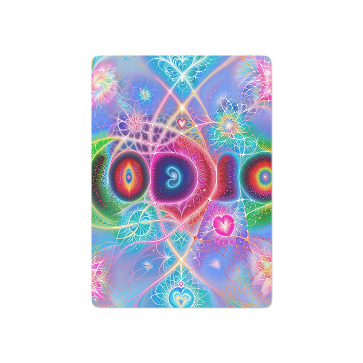 Vibrant Fractal Blossoms - Poker Cards - Paper products - g(0D·IO) - 2.47" x 3.47" - White - Semi Glossy