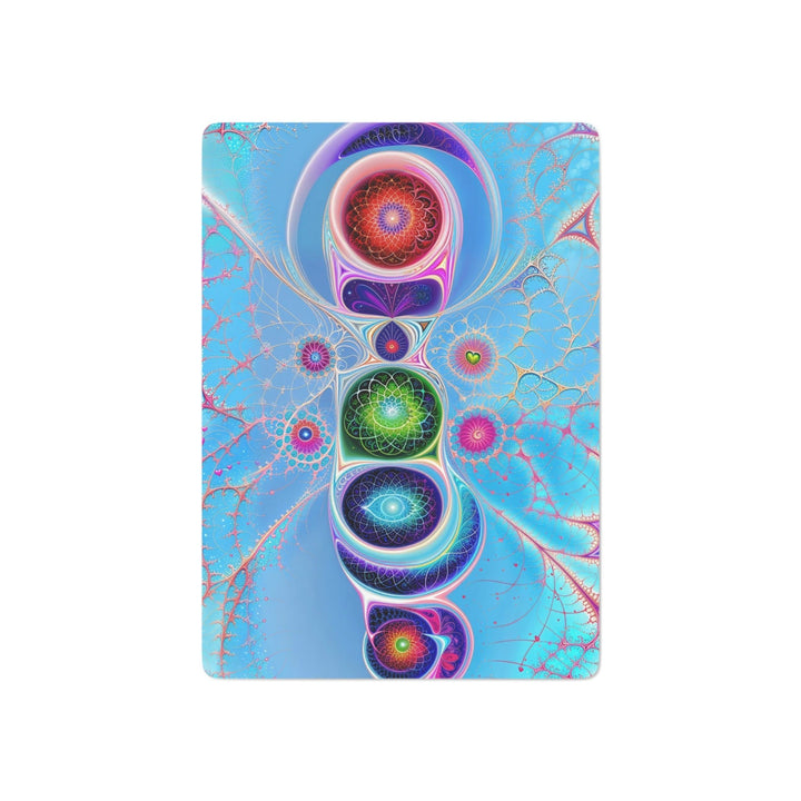 Vibrant Fractal Blossoms - Poker Cards - Paper products - g(0D·IO) - 2.47" x 3.47" - White - Semi Glossy