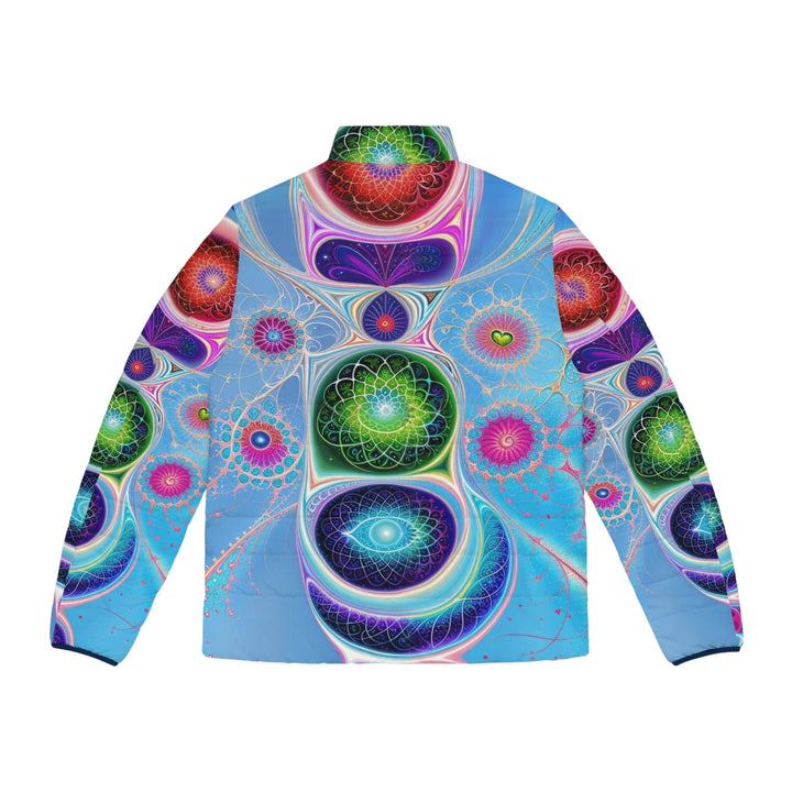 Vibrant Fractal Blossoms - Puffer Jacket - All Over Prints - g(0D·IO) - S - Black zipper -