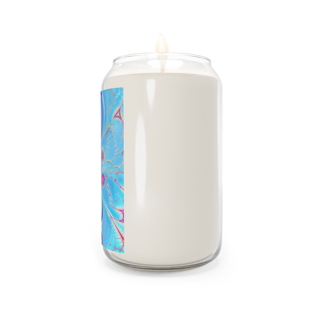 Vibrant Fractal Blossoms - Scented Candle - Home Decor - g(0D·IO) - Vanilla Bean - 13.75oz -