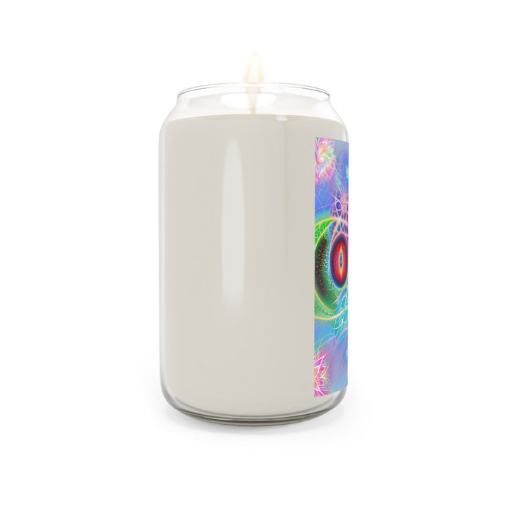 Vibrant Fractal Blossoms - Scented Candle - Home Decor - g(0D·IO) - Vanilla Bean - 13.75oz -