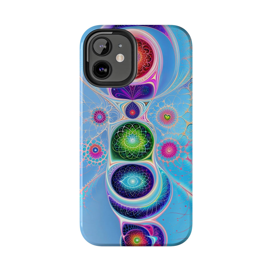 Vibrant Fractal Blossoms - Tough Phone Case - Phone Case - g(0D·IO) - iPhone 13 Mini - -