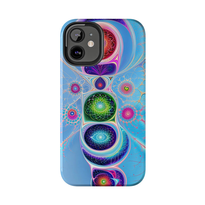 Vibrant Fractal Blossoms - Tough Phone Case - Phone Case - g(0D·IO) - iPhone 13 Mini - -