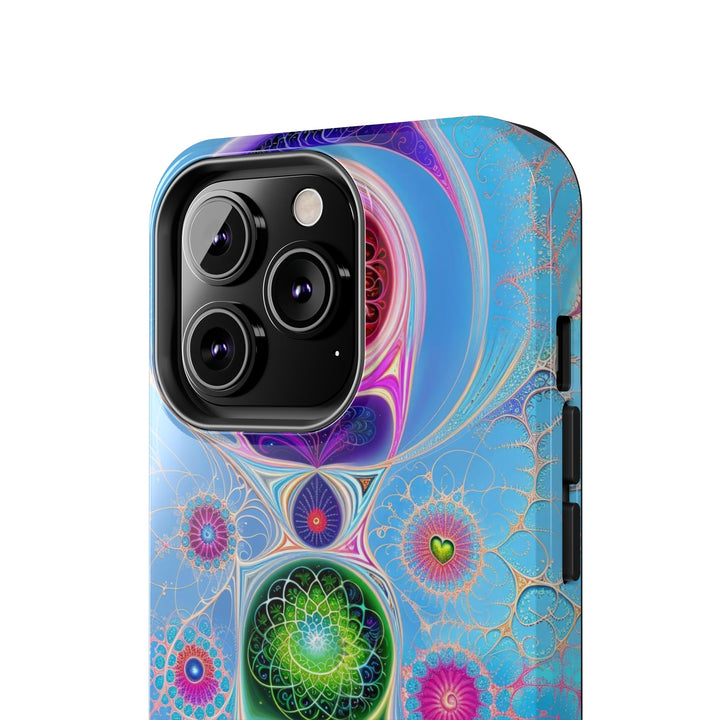 Vibrant Fractal Blossoms - Tough Phone Case - Phone Case - g(0D·IO) - iPhone 13 Mini - -