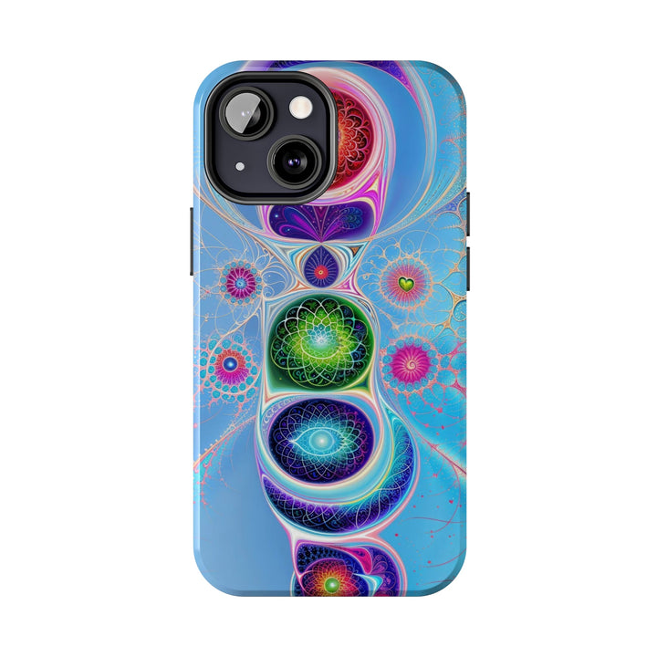 Vibrant Fractal Blossoms - Tough Phone Case - Phone Case - g(0D·IO) - iPhone 13 Mini - -