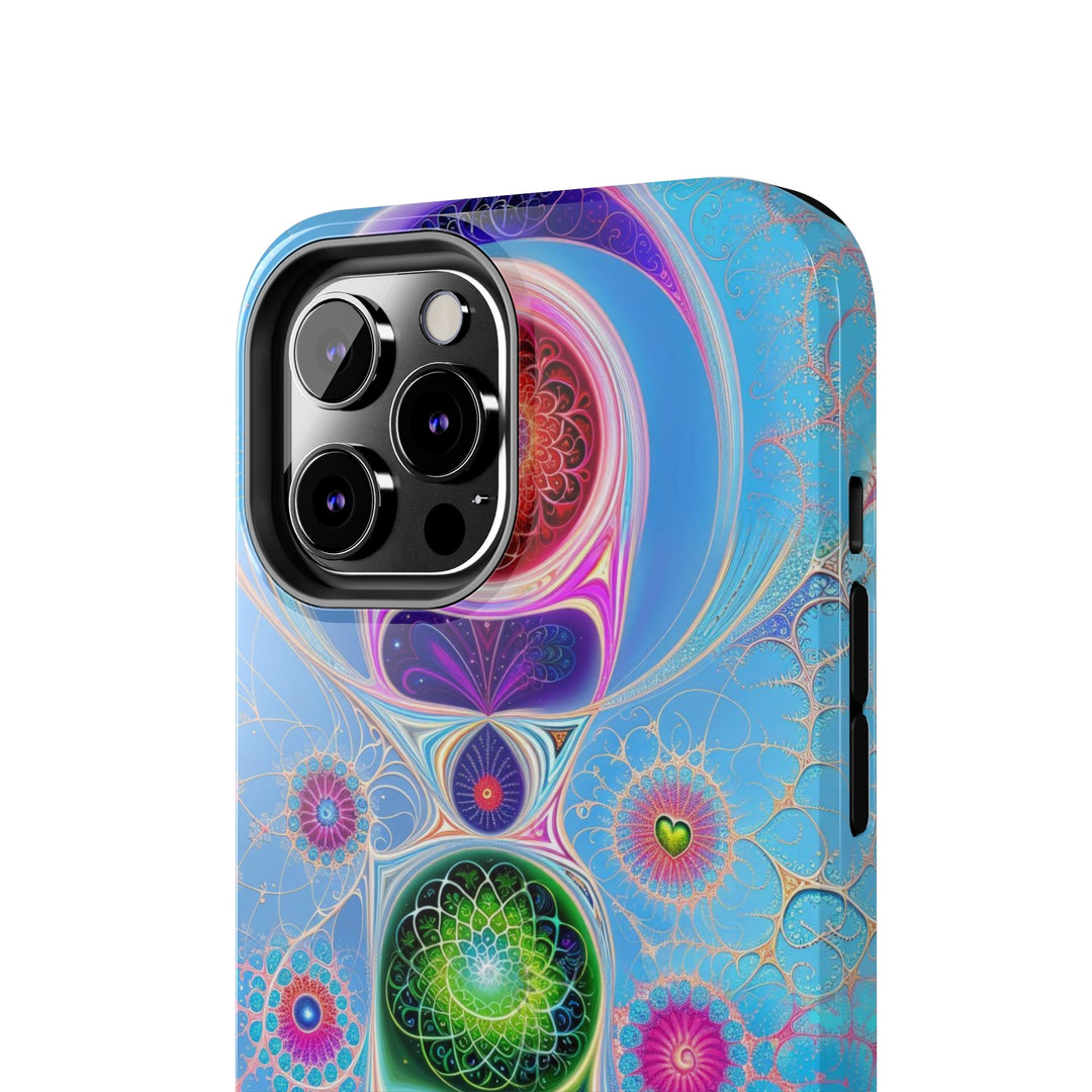 Vibrant Fractal Blossoms - Tough Phone Case - Phone Case - g(0D·IO) - iPhone 13 Mini - -