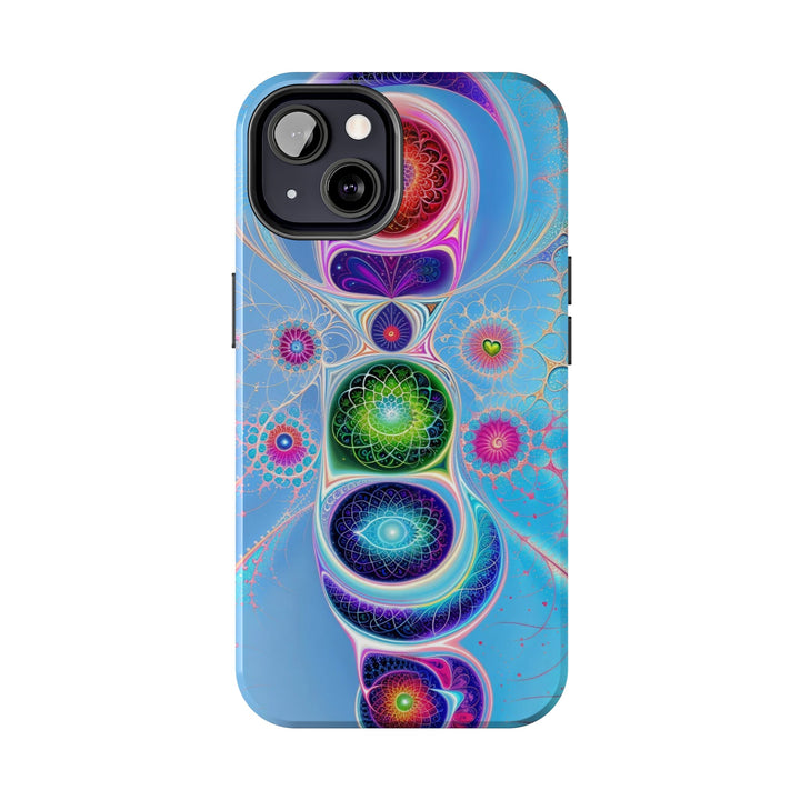 Vibrant Fractal Blossoms - Tough Phone Case - Phone Case - g(0D·IO) - iPhone 13 Mini - -