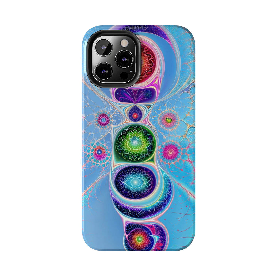 Vibrant Fractal Blossoms - Tough Phone Case - Phone Case - g(0D·IO) - iPhone 13 Mini - -