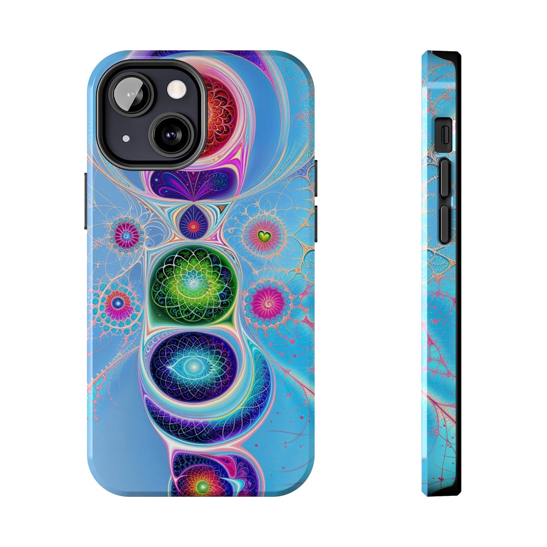 Vibrant Fractal Blossoms - Tough Phone Case - Phone Case - g(0D·IO) - iPhone 13 Mini - -